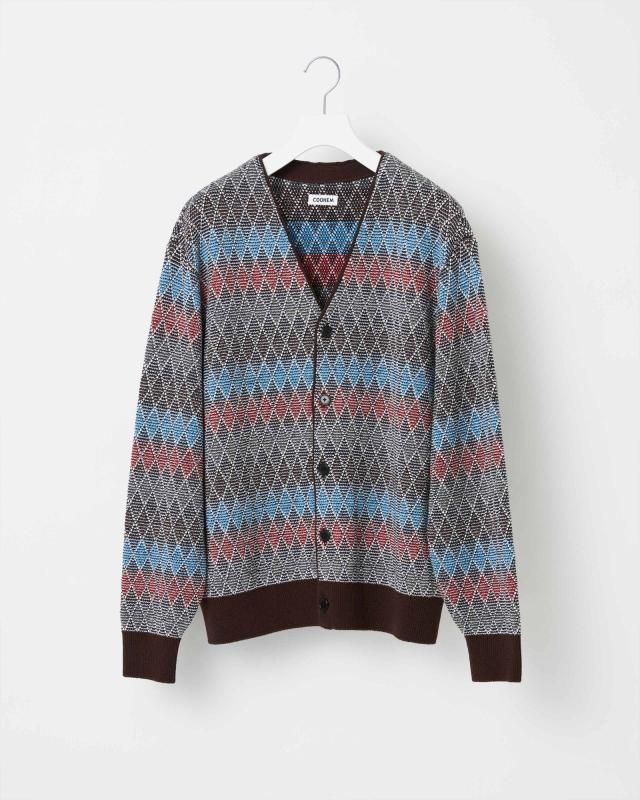 ARGYLE JACQUARD KNIT CARDIGAN