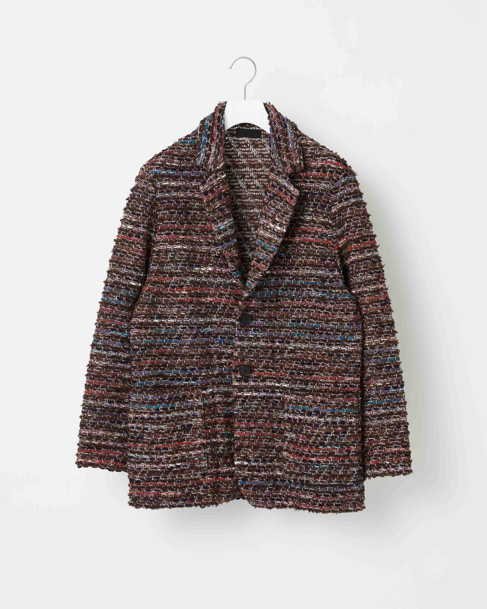 Lumignon original ♥ tweed fur snow jacket【ブラック