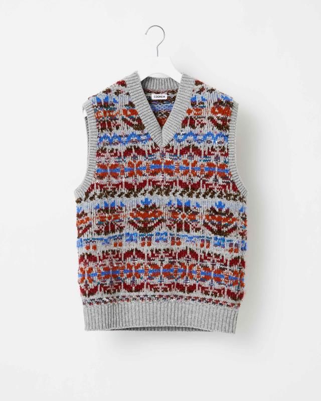 KOUHEN FAIR ISLE KNIT VEST