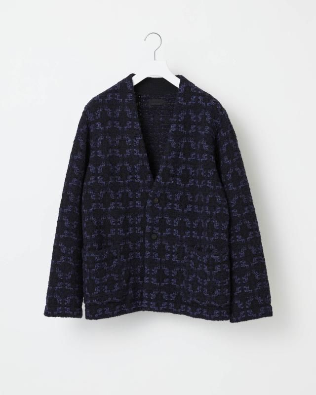 GEOMTRIC TWEEDY KNIT CARDIGAN