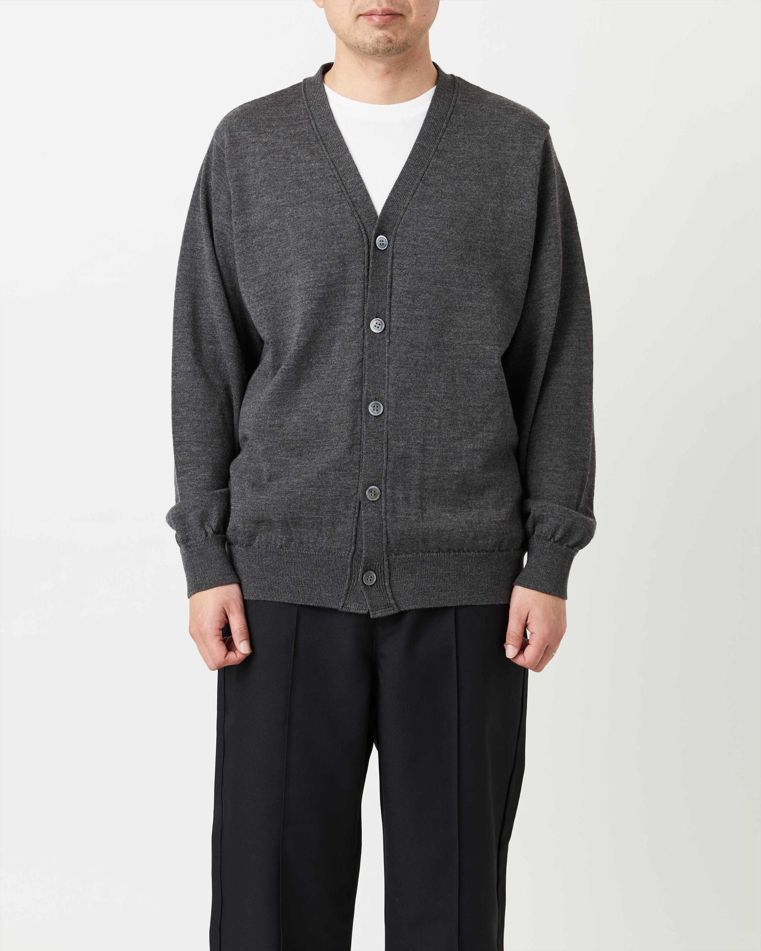 HIGH TWIST WOOL KNIT CARDIGAN - Yonetomi STORE ONLINE|ヨネ HIGH TWIST WOOL KNIT CARDIGAN - Yonetomi STORE ONLINE|ヨネ