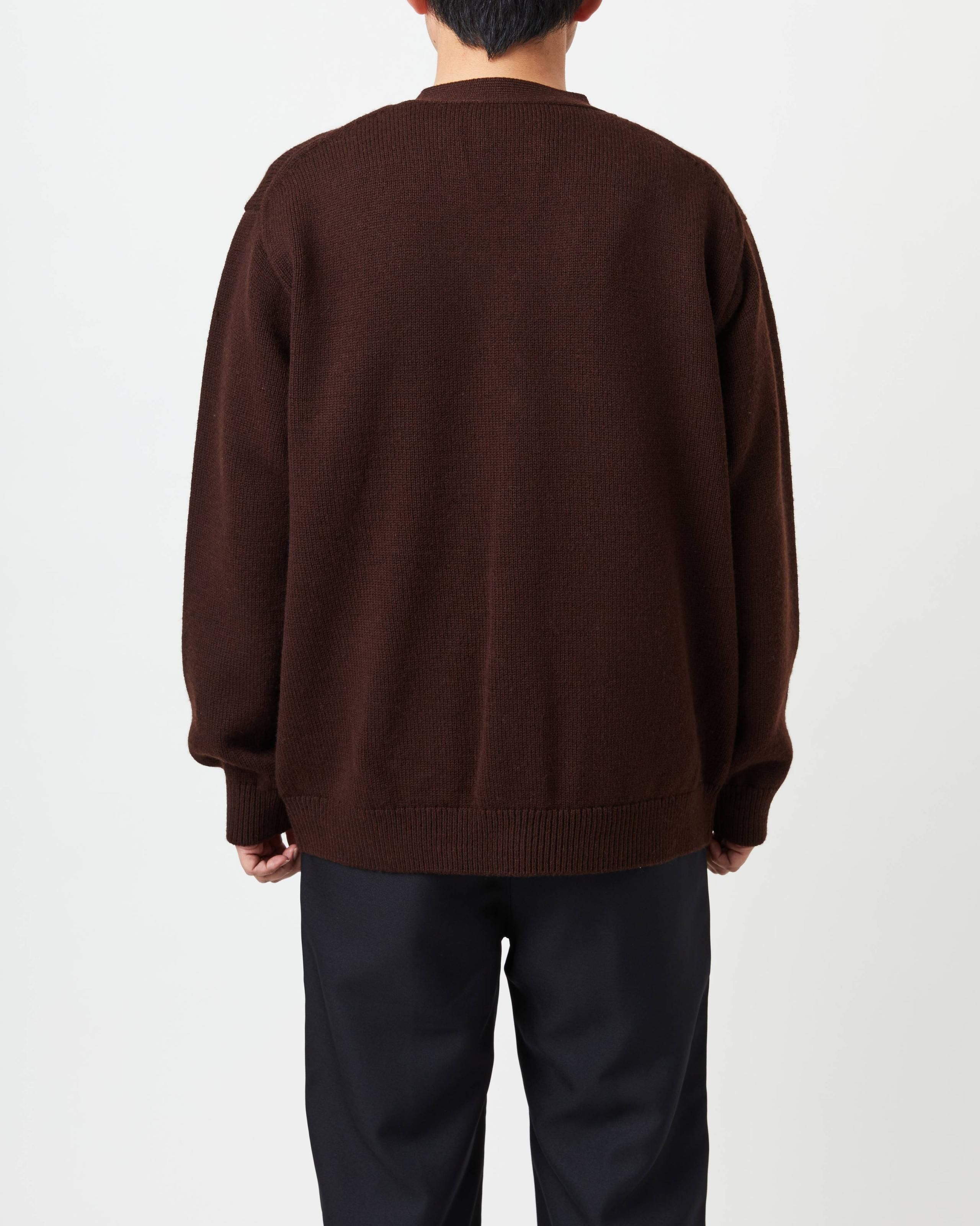 THISISASWEATER ヨネトミ　カーディガン　サイズ3 ダークブラウン A1 : A SWEATER IS ORDINARY. Cardigan - BLACK - Yonetomi STORE