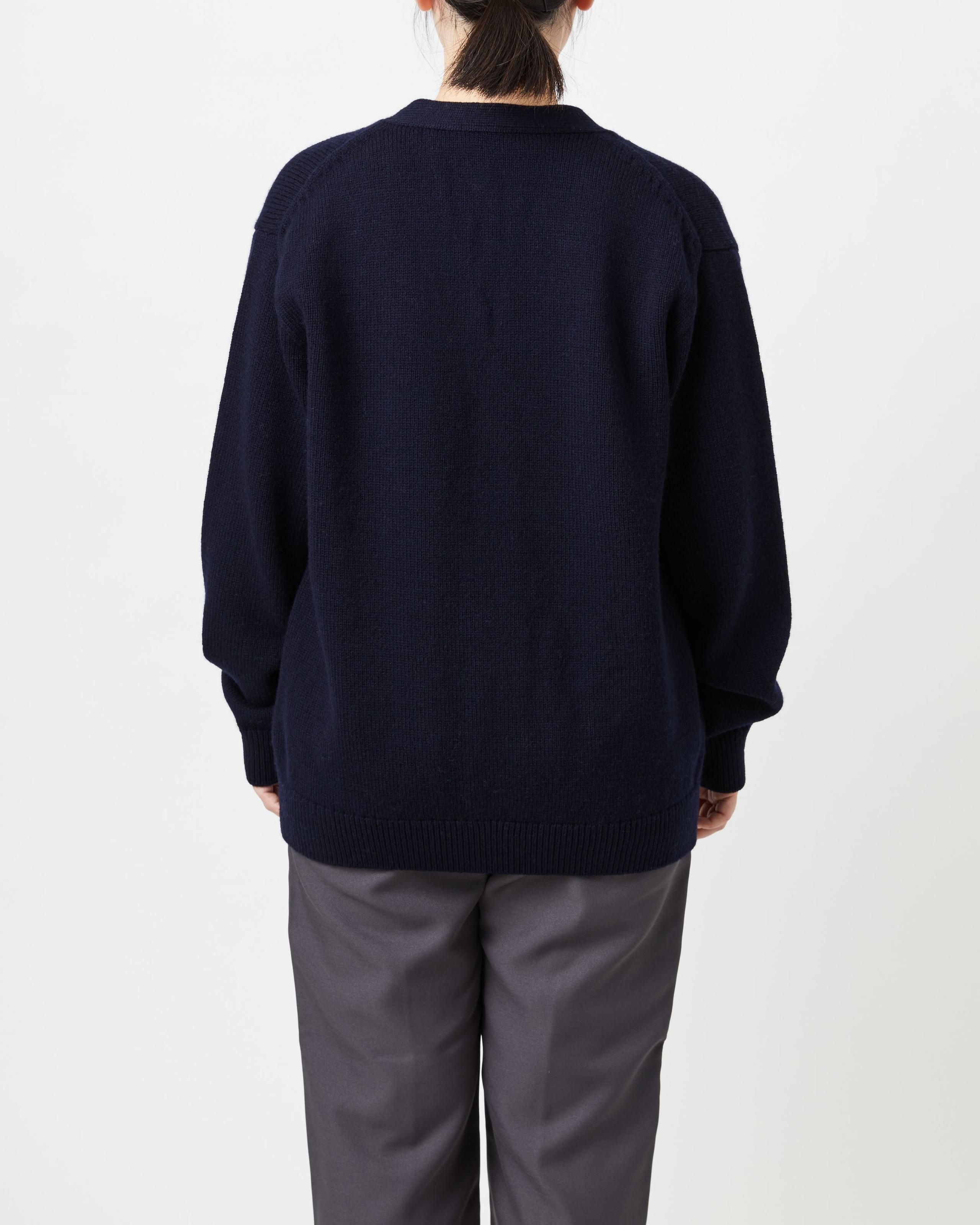THISISASWEATER ヨネトミ　カーディガン　サイズ3 ダークブラウン A1 : A SWEATER IS ORDINARY. Cardigan - BRITISH NAVY