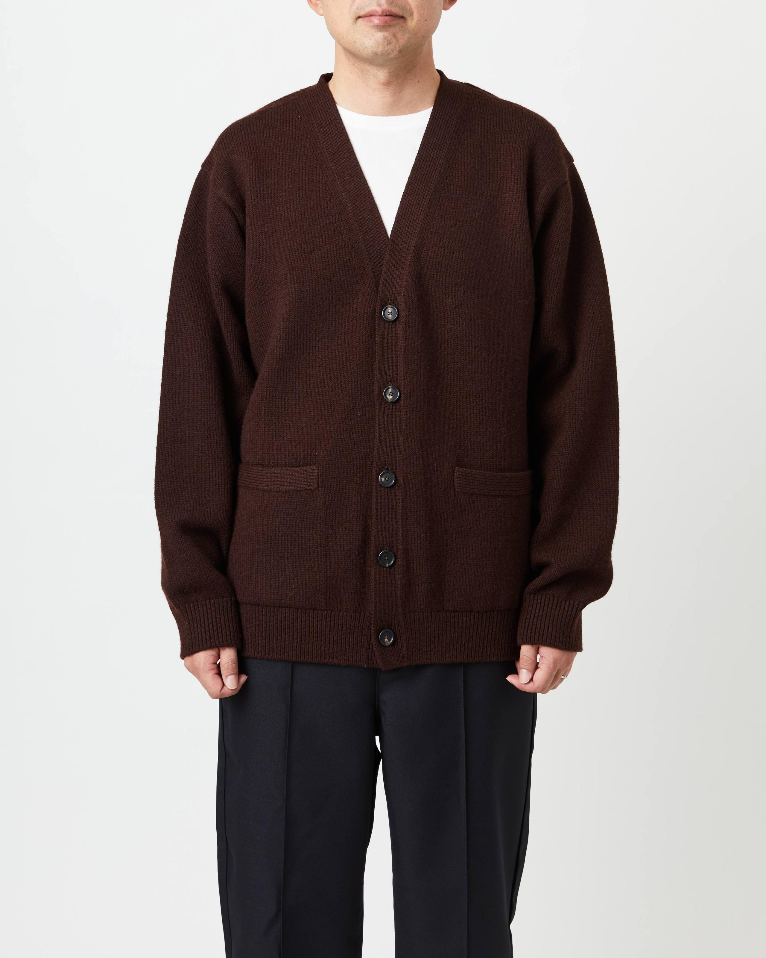 THISISASWEATER ヨネトミ　カーディガン　サイズ3 ダークブラウン A1 : A SWEATER IS ORDINARY. Cardigan - D.BROWN - Yonetomi
