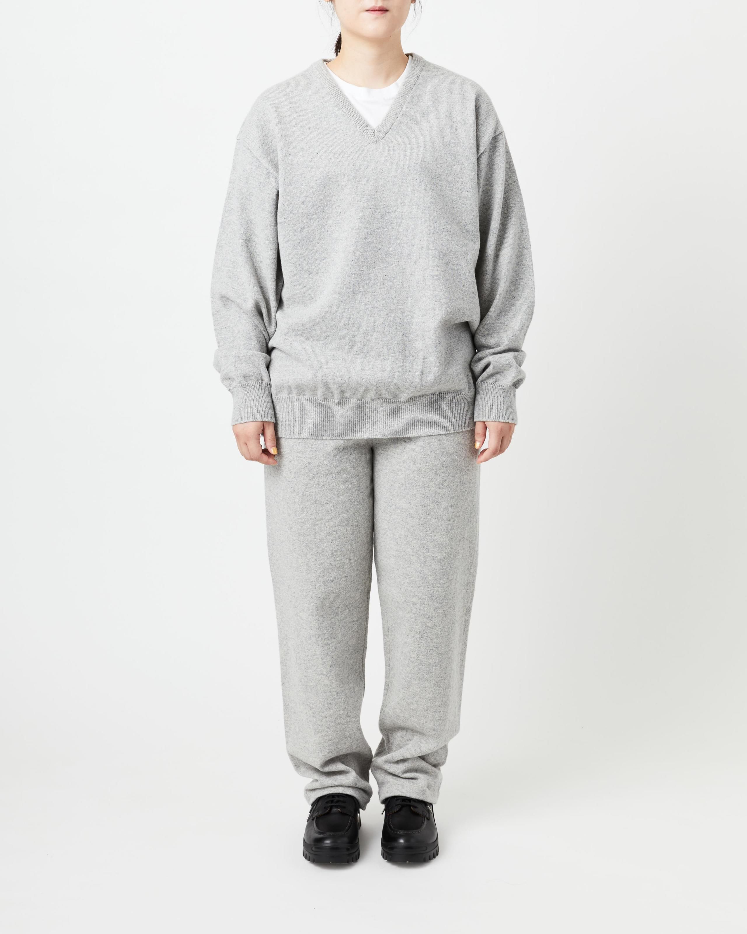 RIGID CASHMERE SWEATER Pants - Top Gray - Yonetomi STORE RIGID CASHMERE SWEATER Pants - Top Gray - Yonetomi STORE