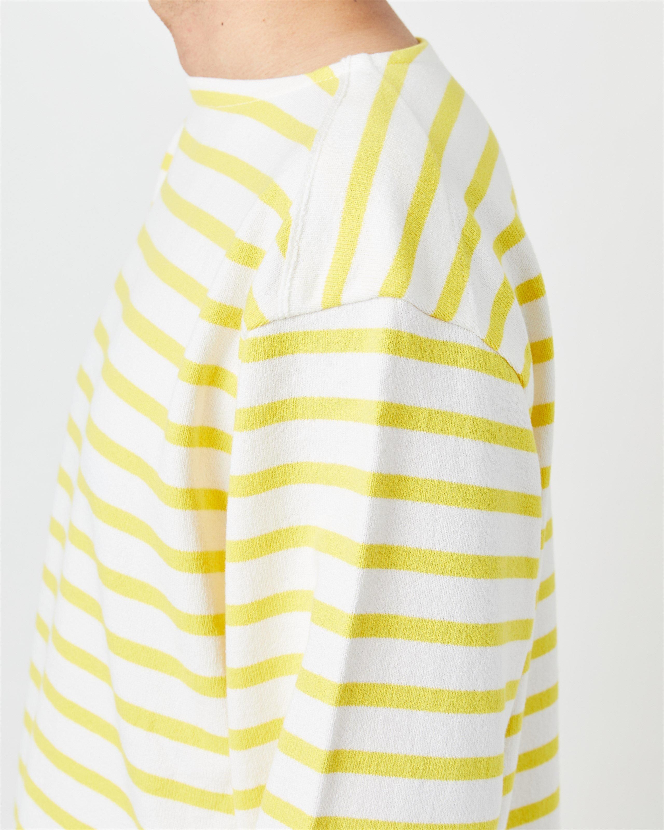 WAVE COTTON BASQUE KNIT PULLOVER〈BOAT NECK・BORDER〉 - Yonetomi