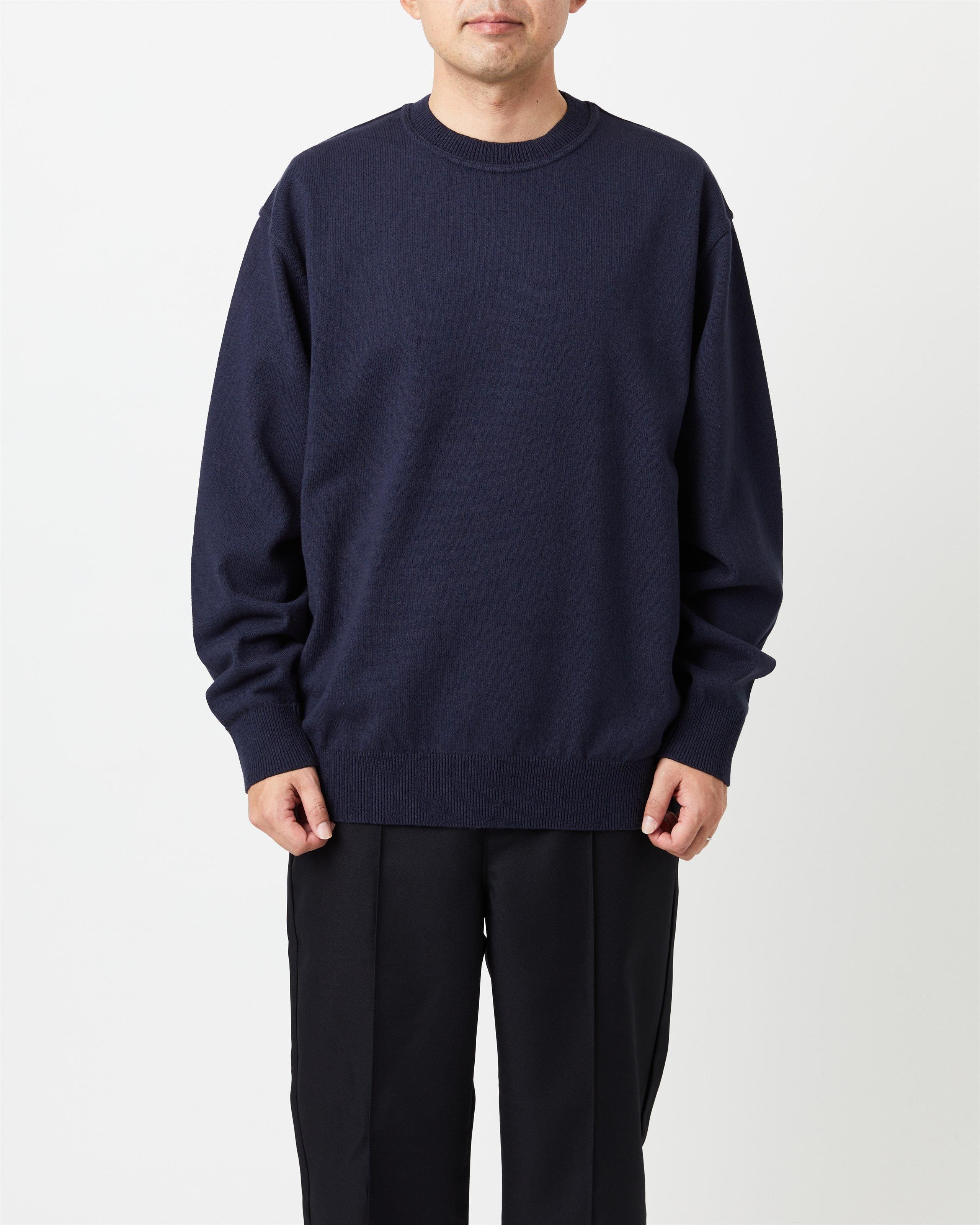 トップス Yonetomi WAVE COTTON KNIT PULLOVER BLACK DEADSTOCK YARN】WAVE COTTON KNIT PULLOVER - Yonetomi STORE