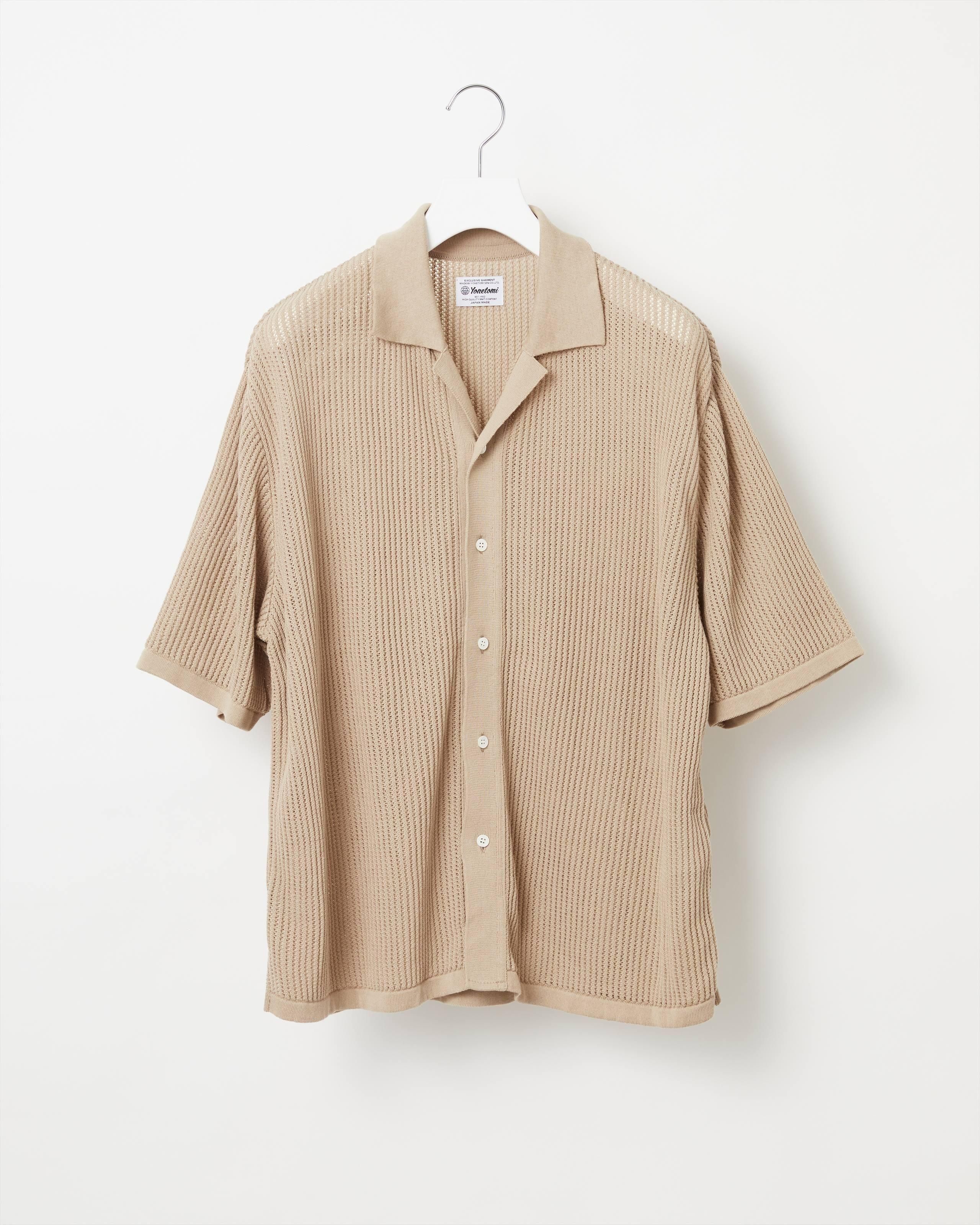 トップス yonetomi 25ss COTTON SUKASHI KNIT SHIRT COTTON SUKASHI KNIT SHIRT - Yonetomi STORE ONLINE｜ヨネトミ