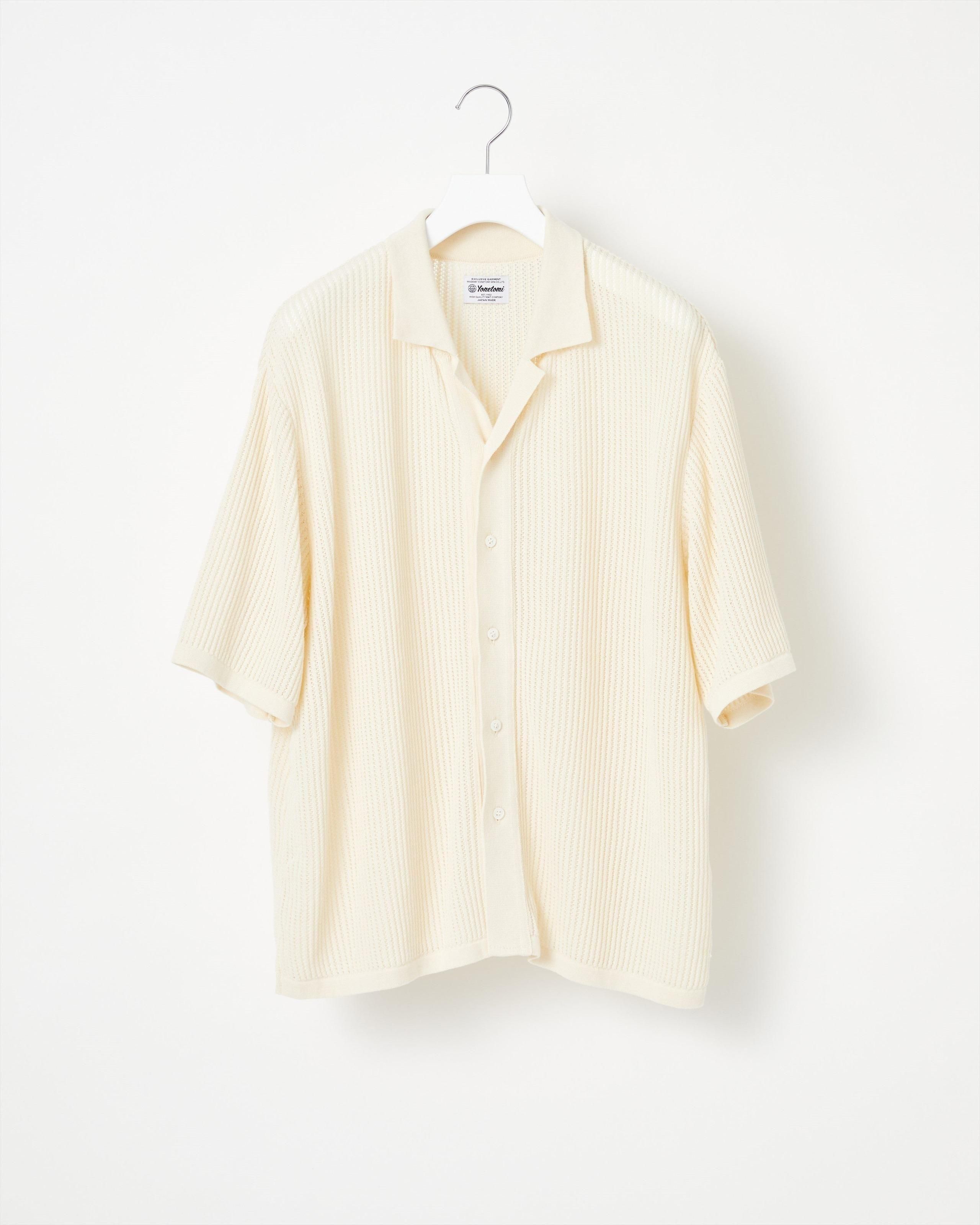 トップス yonetomi 25ss COTTON SUKASHI KNIT SHIRT COTTON SUKASHI KNIT SHIRT - Yonetomi STORE ONLINE｜ヨネトミ