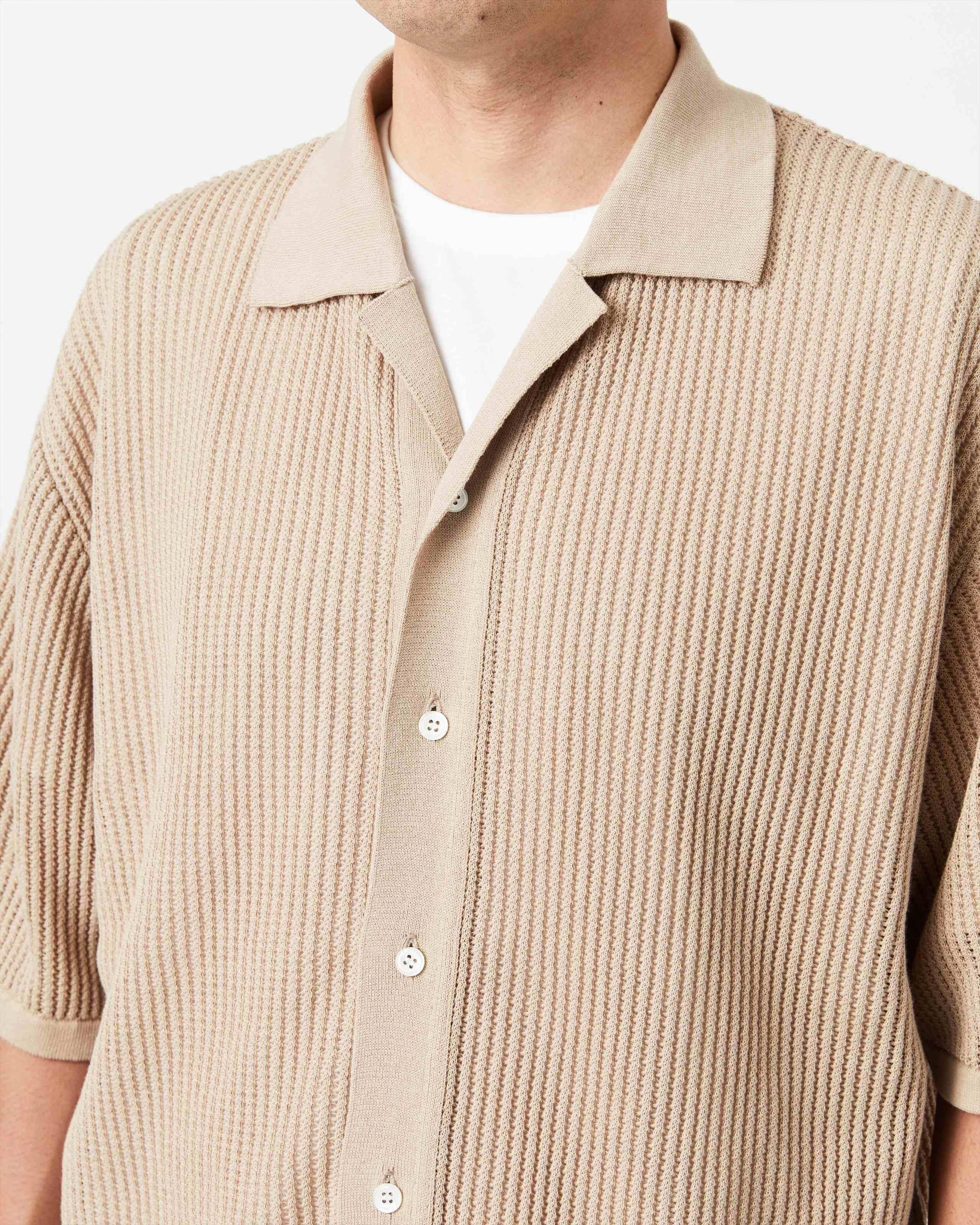 COTTON SUKASHI KNIT SHIRT - Yonetomi STORE ONLINE｜ヨネトミ