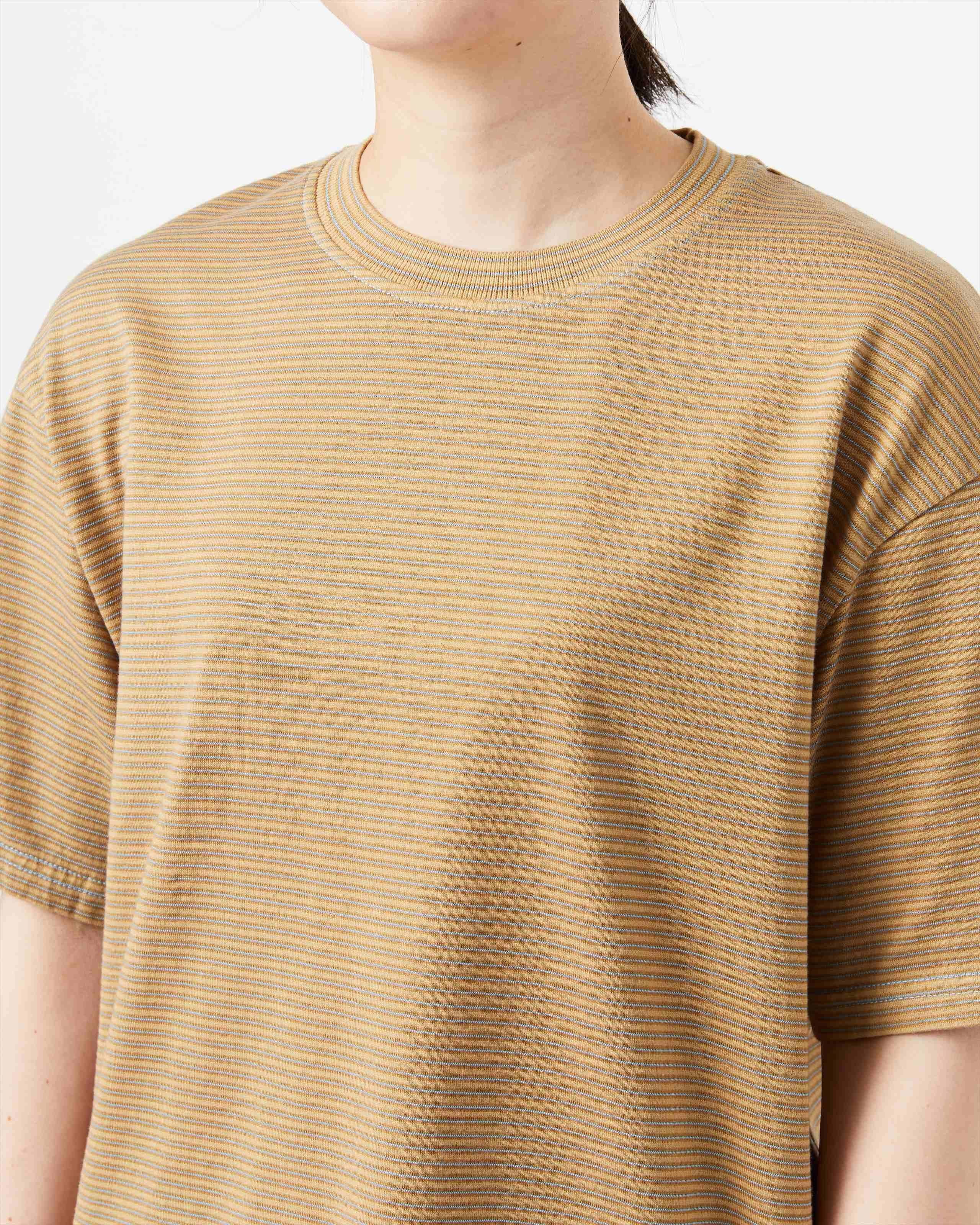 NEW BASIC GARMENT DYED BORDER T-SHIRT - Yonetomi STORE ONLINE