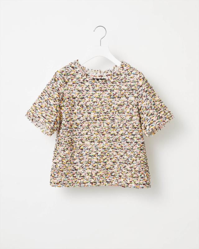 COLOR MIX COTTON CASHMERE SWEATER - Yonetomi STORE ONLINE