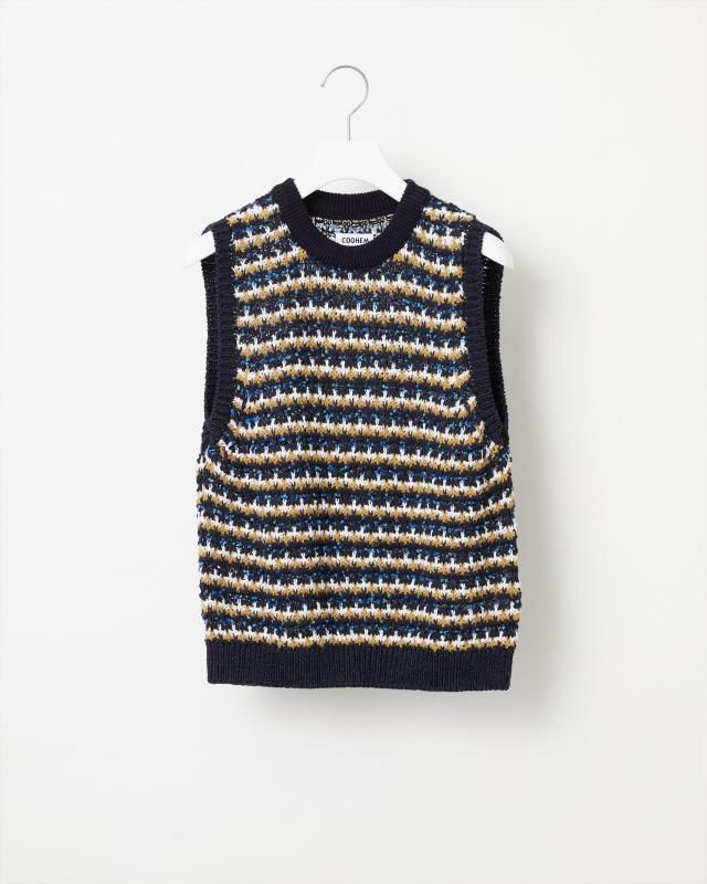 SUKASHI  BORDER KNIT VEST