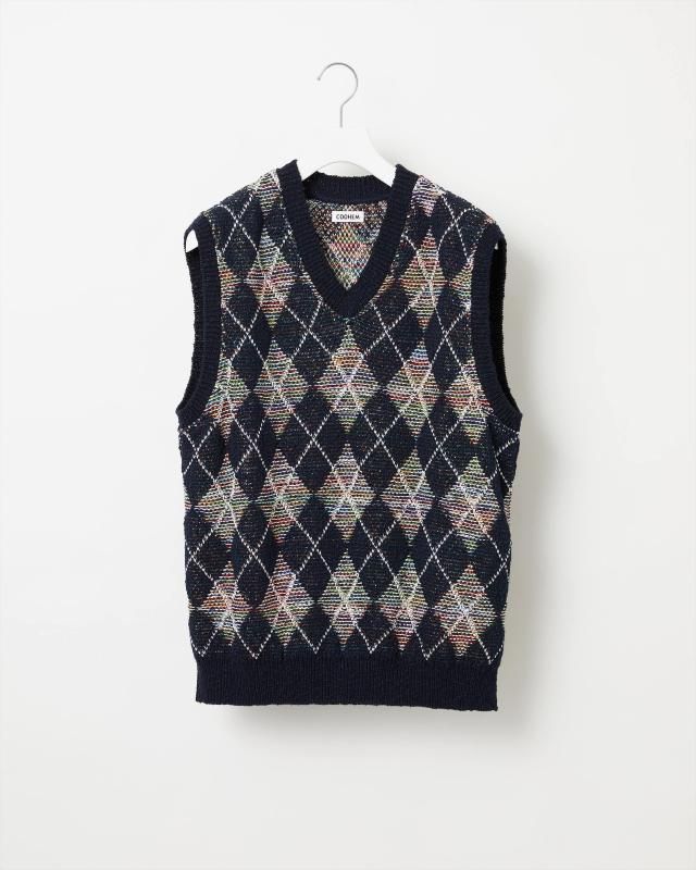 SUMMER ARGYLE KNIT VEST