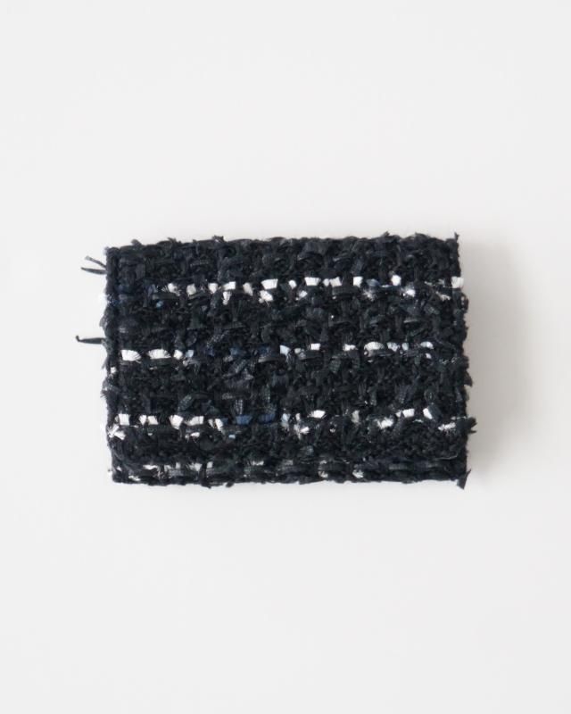 KNIT TWEED CARD CASE - RIDER'S TWEED -BLACK