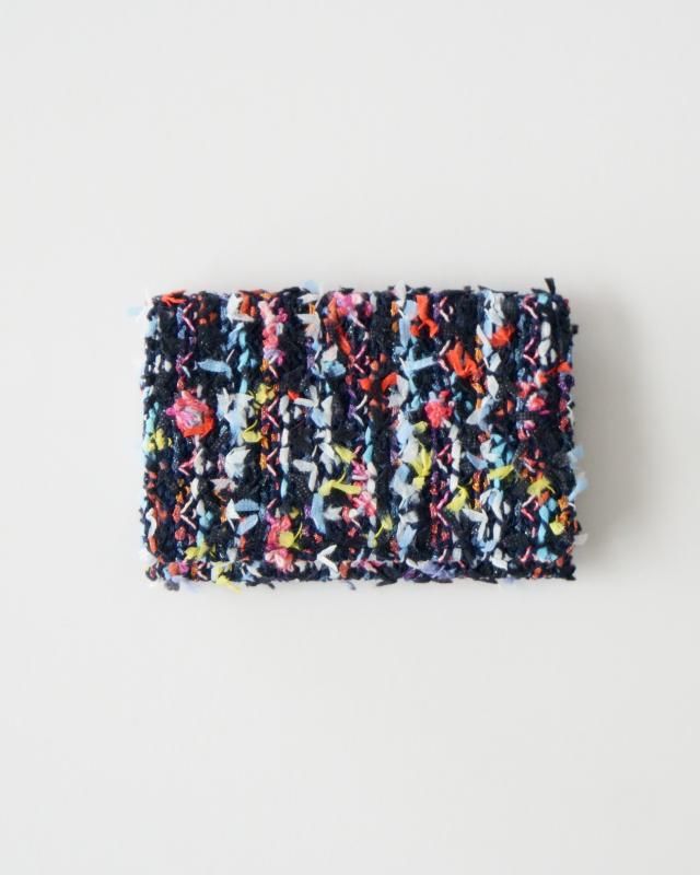 COOHEM knit tweed wallet midium ブルー