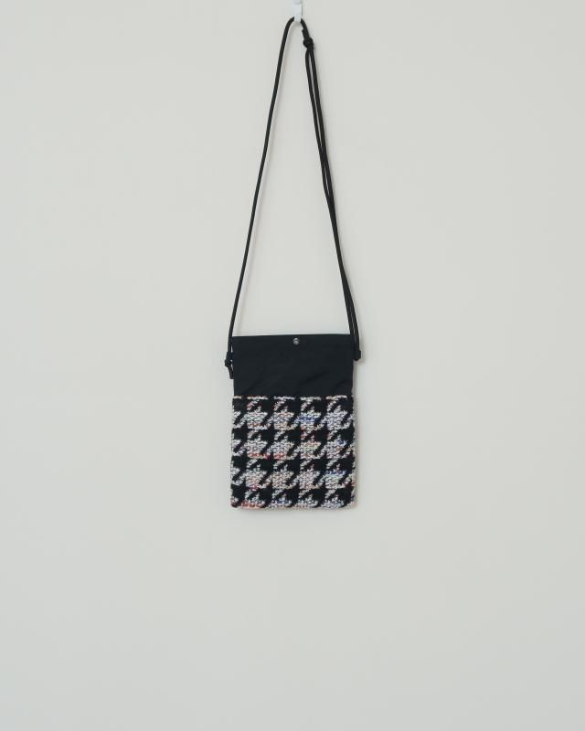 KNIT TWEED SACOCHE -HOUNDSTOOTH TWEED-BLACKMULTI