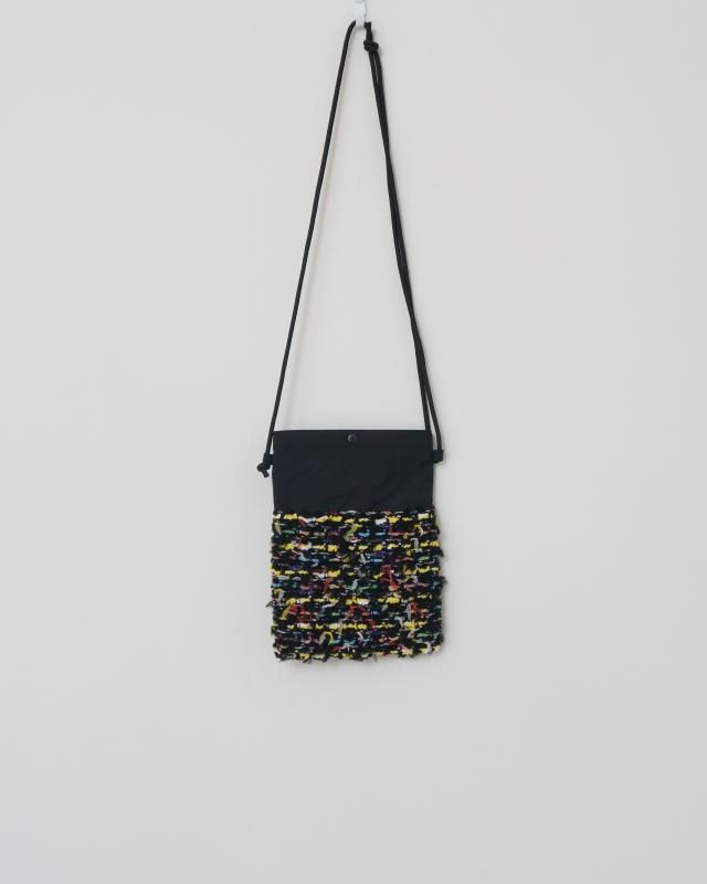 KNIT TWEED SACOCHE -VIMAR TWEED 2020AW-BLACKYELLOW