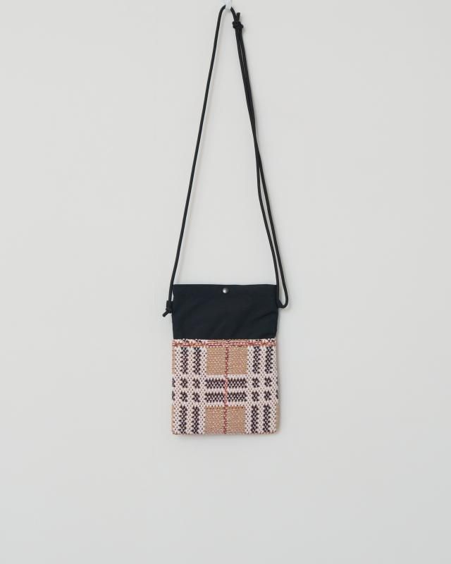 KNIT TWEED SACOCHE -COUNTRY TARTAN TWEED-BEIGE