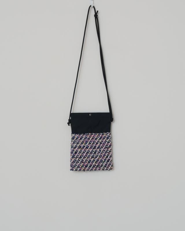 KNIT TWEED SACOCHE -SUMMER RAINBOW TWEED-NAVYPINK