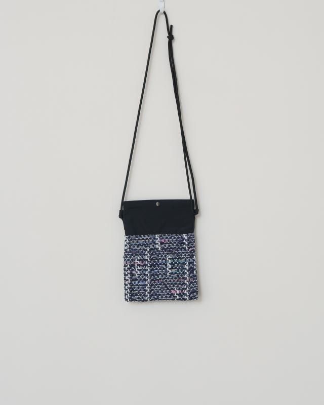 KNIT TWEED SACOCHE -SPRING AIR TWEED-NAVYWHITE