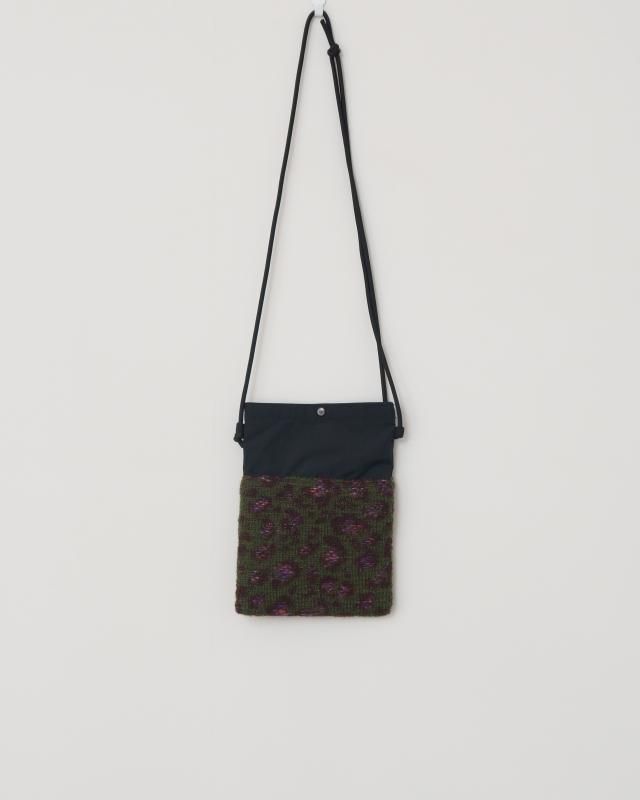 KNIT TWEED SACOCHE -MOHAIR LEOPARD JACQUARD-KHAKI