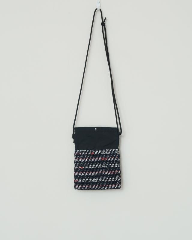 KNIT TWEED SACOCHE -VELVET TWEED 2019AW-BLACK