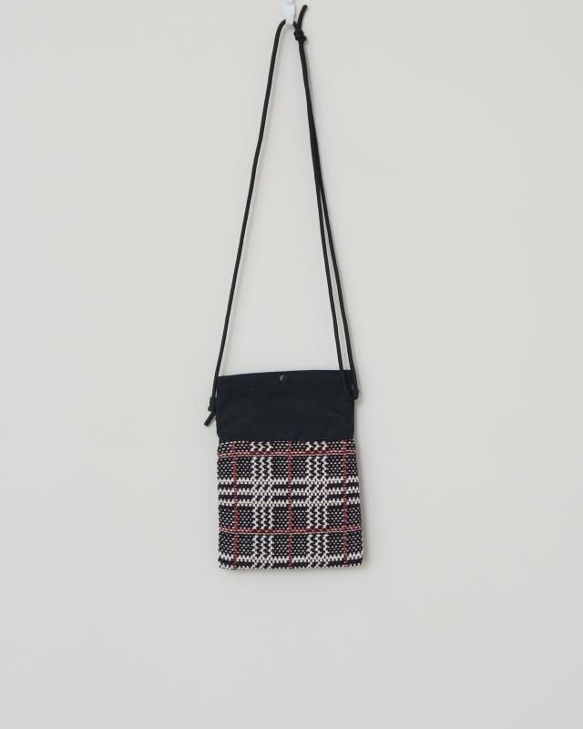 KNIT TWEED SACOCHE -RETRO CHECK TWEED-BLACKWHITE