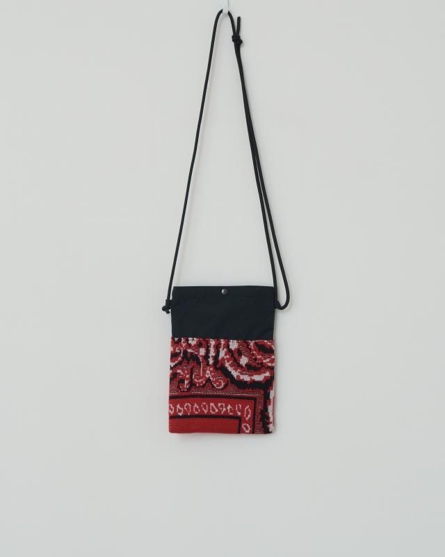 KNIT TWEED SACOCHE -BANDANA JACQUARD-RED