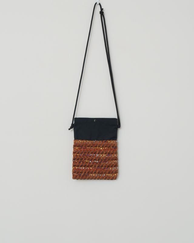 KNIT TWEED SACOCHE -VELVET TWEED 2019AW-BROWN