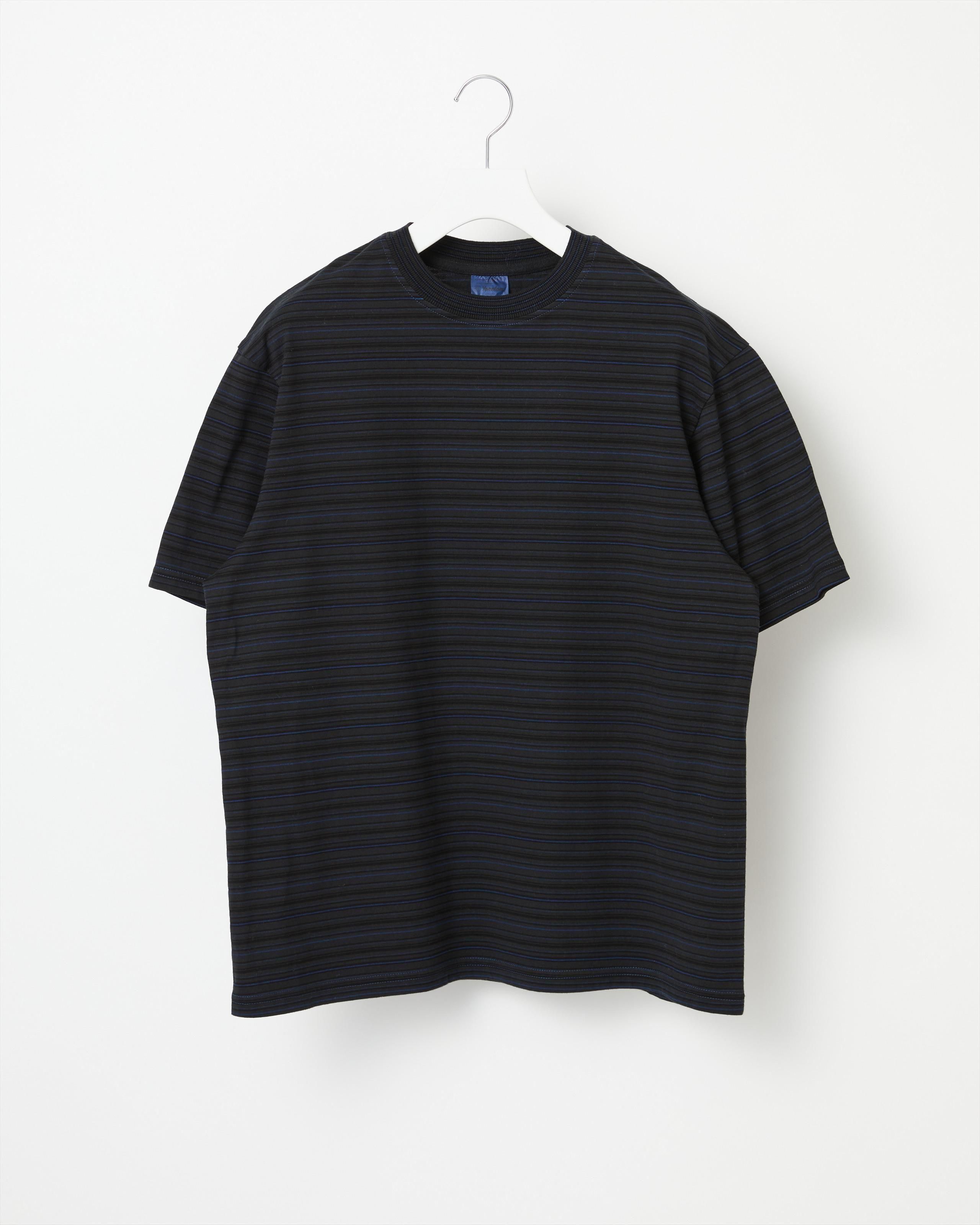 GARMENT DYED RANDOM BORDER T-SHIRT - Yonetomi STORE ONLINE