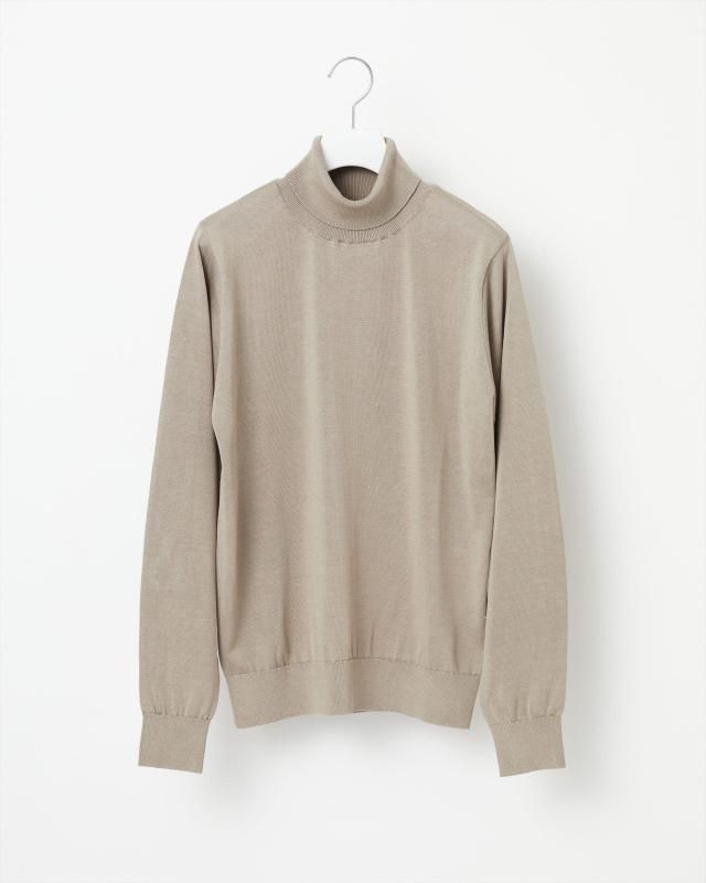 SILK KNIT PULLOVER TURTLE NECK