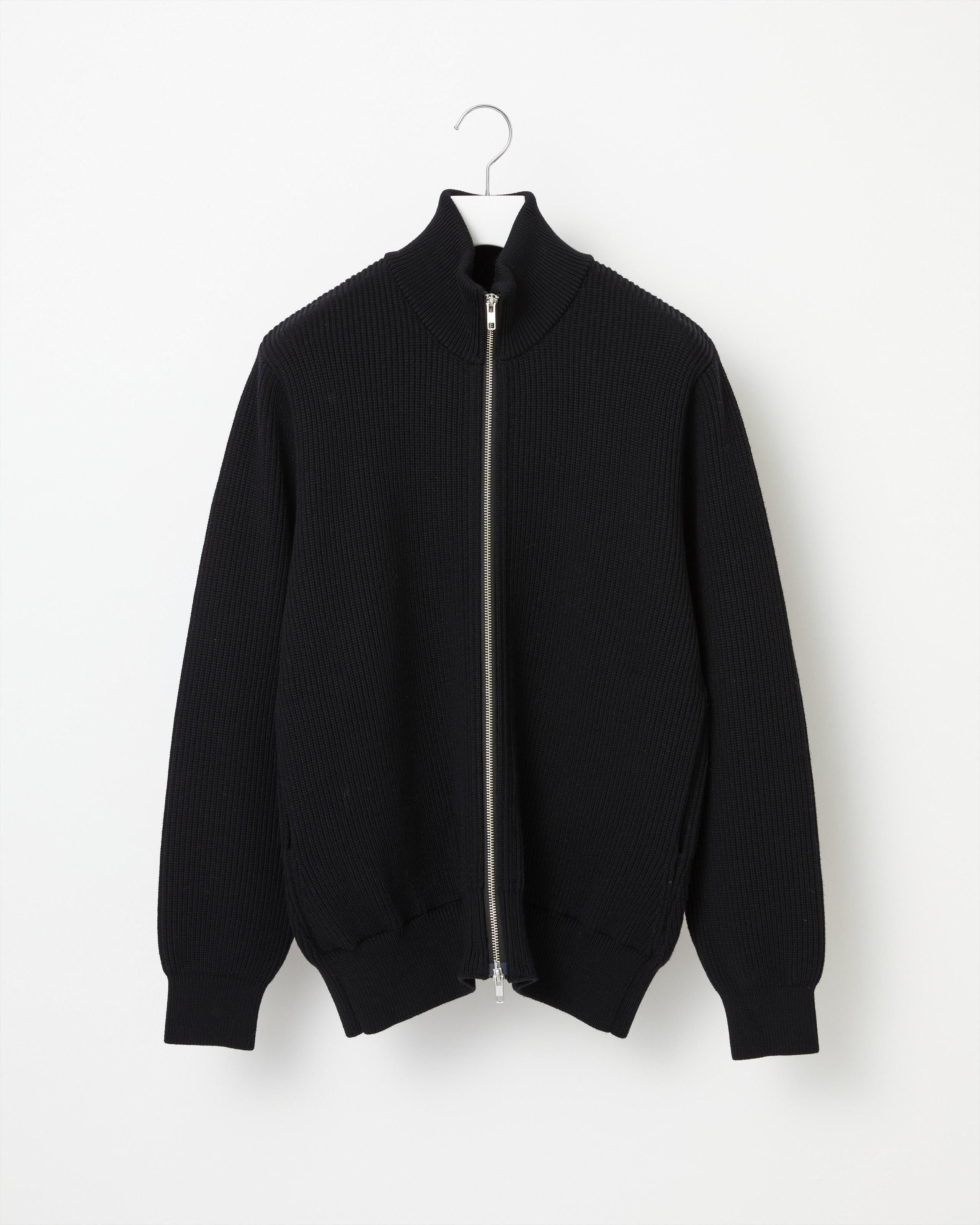 EX FINE WOOL RIB KNIT BLOUSON - Yonetomi STORE ONLINE｜ヨネトミ