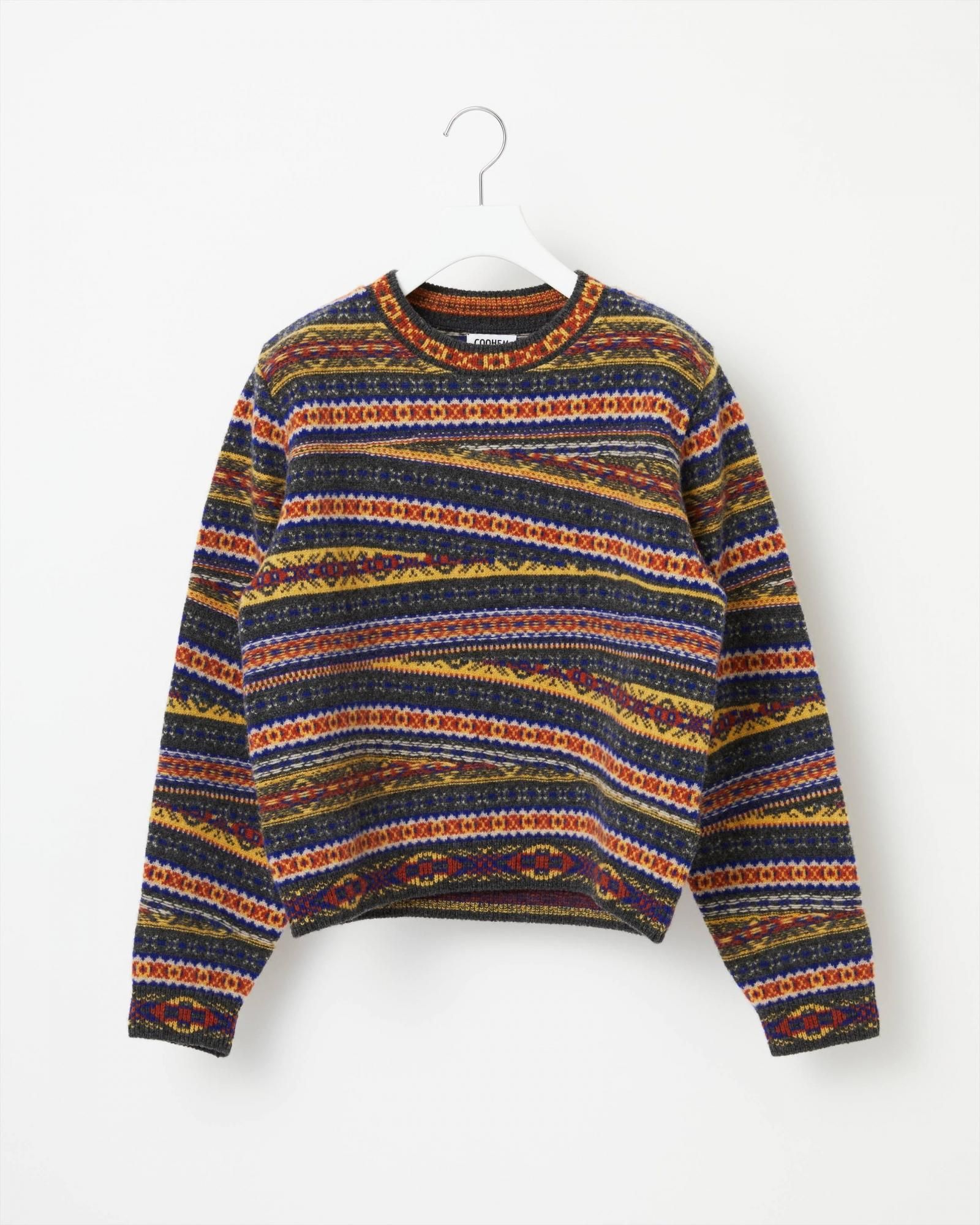 CRAZY FAIR ISLE KNIT PULLOVER - Yonetomi STORE ONLINE｜ヨネトミ
