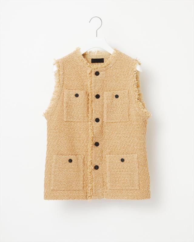 BASIC TWEED VELVET VEST