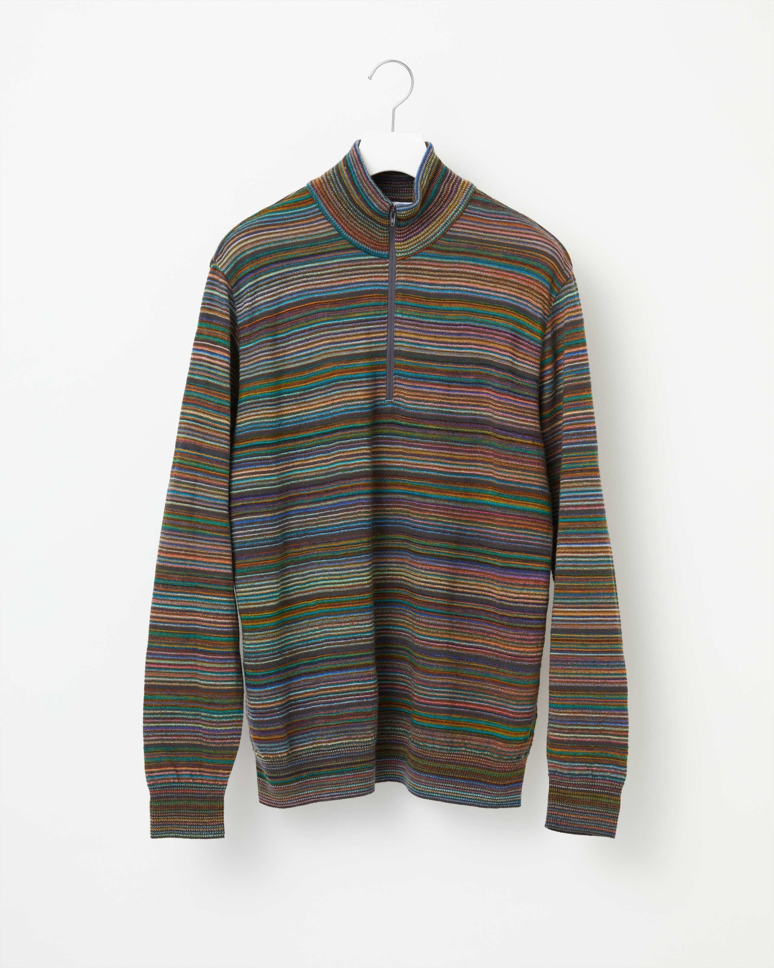 MULTI KASURI TENJIKU KNIT PULLOVER - Yonetomi STORE ONLINE