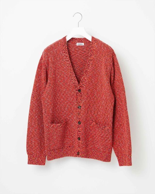 FLECKED COTTON KNIT CARDIGAN