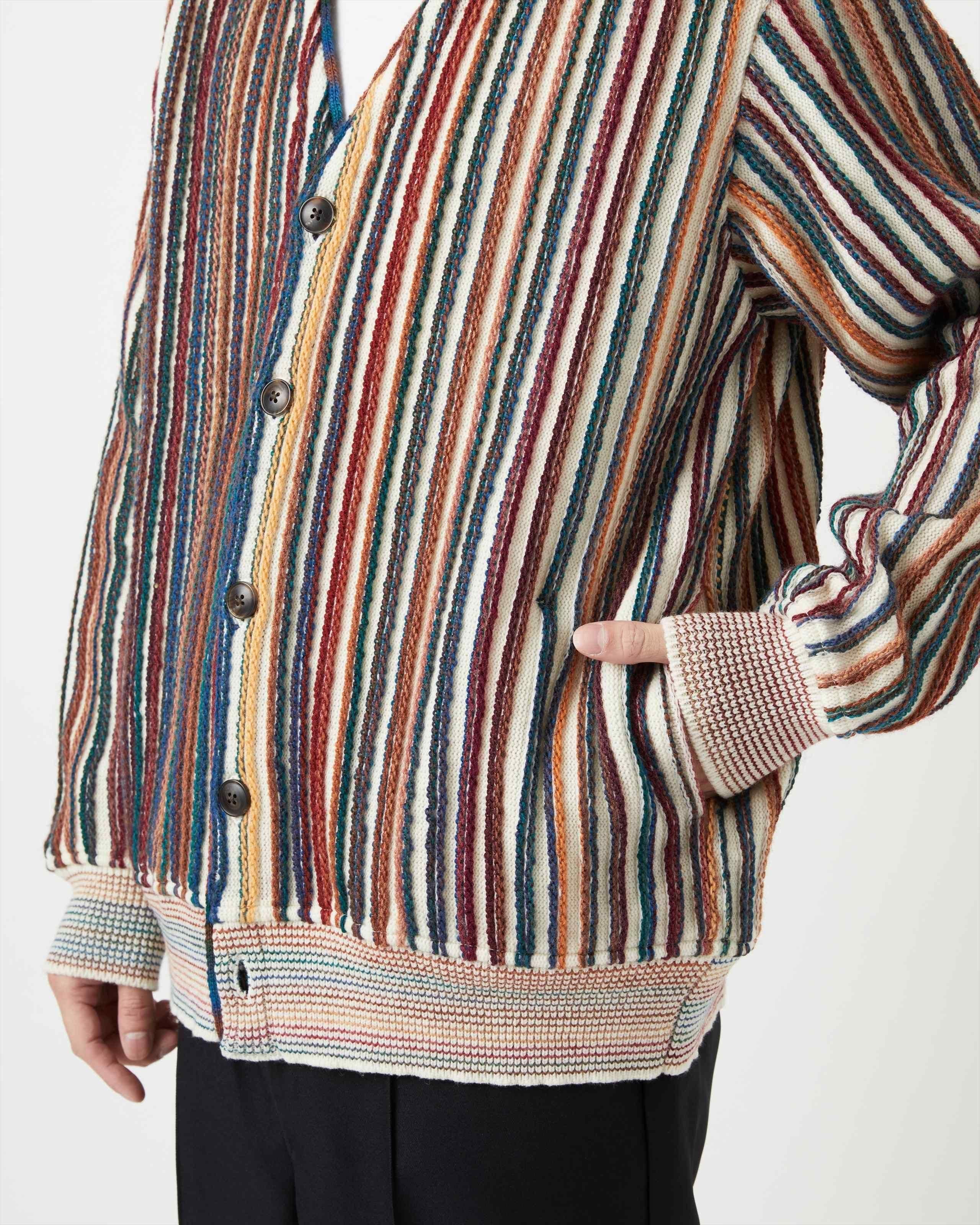 KASURI STRIPE KNIT CARDIGAN - Yonetomi STORE ONLINE｜ヨネトミ