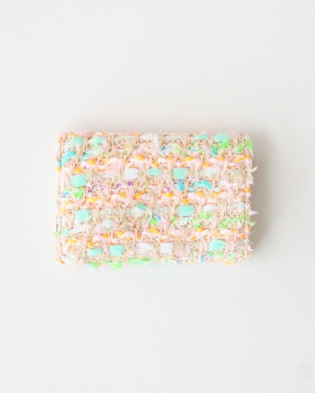 KNIT TWEED CARD CASE - VIMAR TWEED 2018SS -BEIGE