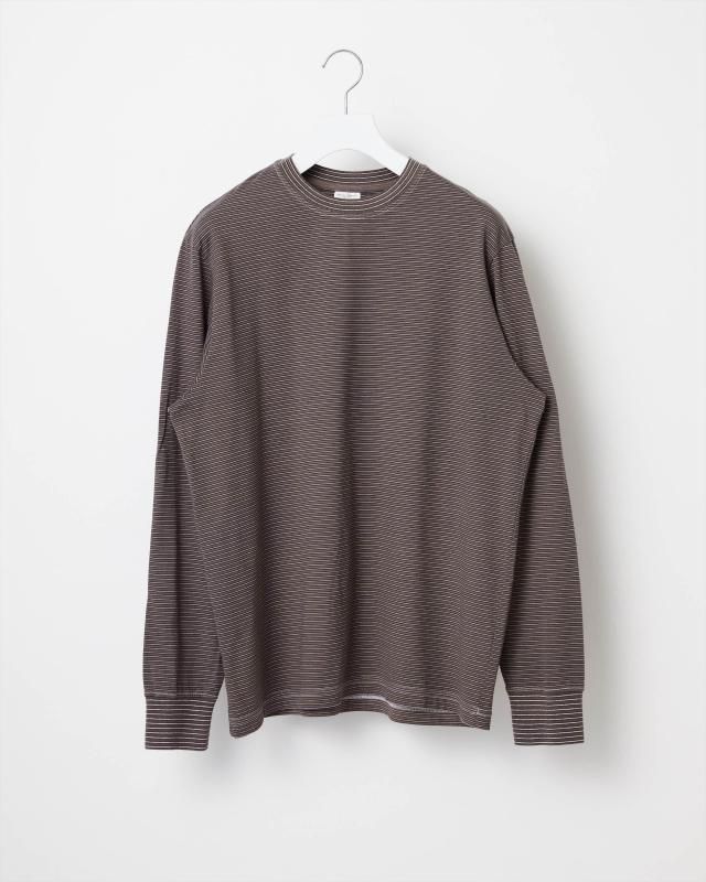 GARMENT DYED BORDER T-SHIRT ��Long Sleeve Crew