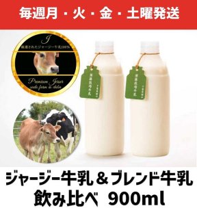 Premiumジャージー牛乳・ブレンド牛乳飲み比べセット【毎週月・火・金・土曜発送】
