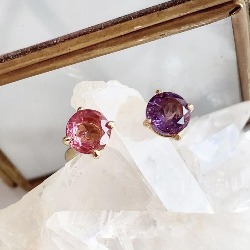 Shiny Dropsアメジスト＆ピンクトパーズ - 天然石パワーストーン