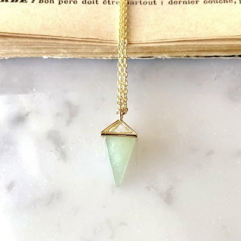 競売 Hope 天然石 - グリーンクォーツァイトネックレス Pendulum 健康アクセサリー