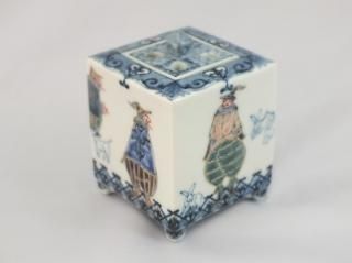 九谷　長左　香合 山本長左の器