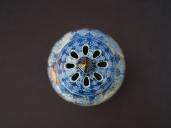 青華金彩鳳凰文 香炉 - 山本長左の器 青華金彩鳳凰文 香炉 - 山本長左の器