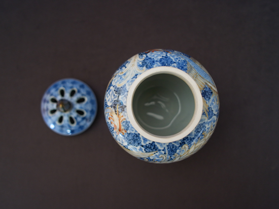 青華金彩鳳凰文 香炉 - 山本長左の器 青華金彩鳳凰文 香炉 - 山本長左の器