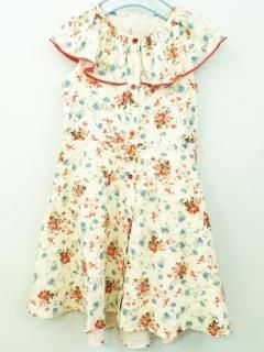 Popelin (ݥڥ)ԡ Mod.33.4 Floral dress with frilled collar6A