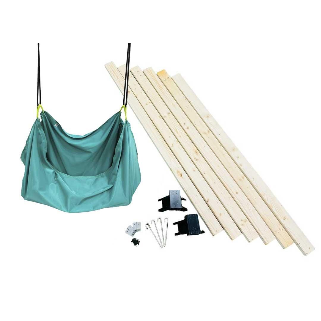 Slack Tool】庭用ブランコ（木材あり）遊具セット ハンモック