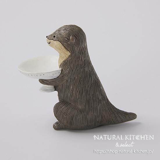 再入荷なし＞樹脂オブジェお手伝いカワウソミニ - おしゃれな