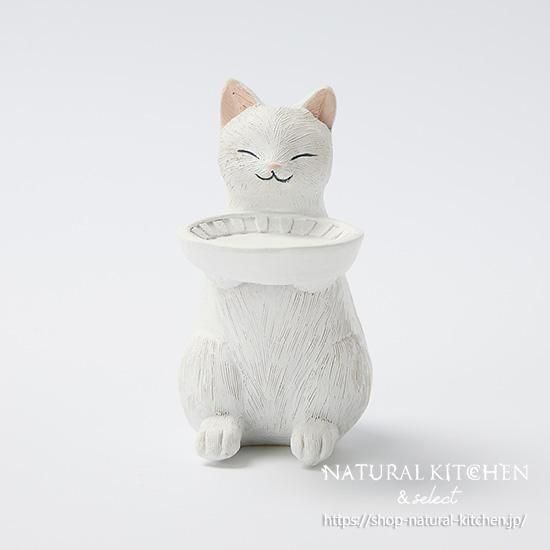 樹脂オブジェお手伝い白ネコ - おしゃれな雑貨の通販はNATURAL
